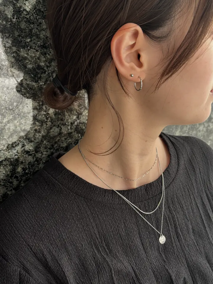 シルバー]ピンボールピアス