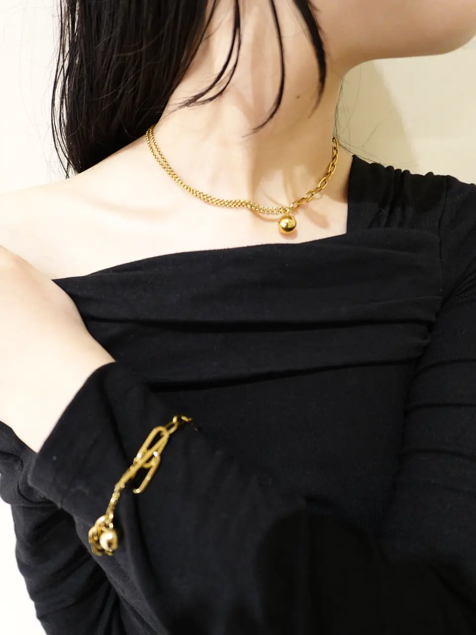 シェリエ　ゴールドチェーンブークレキュロット sheller ゴールドチェーンブークレ キュロット sheller ゴールド
