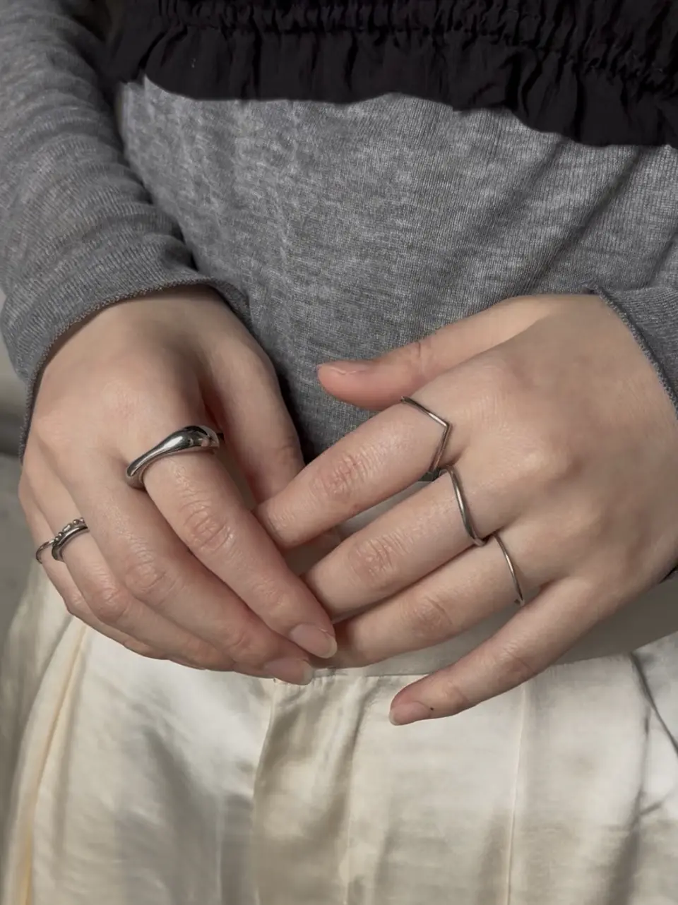 一部予約販売(11月下旬お届け予定)】[シルバー]ネジレスリムリング