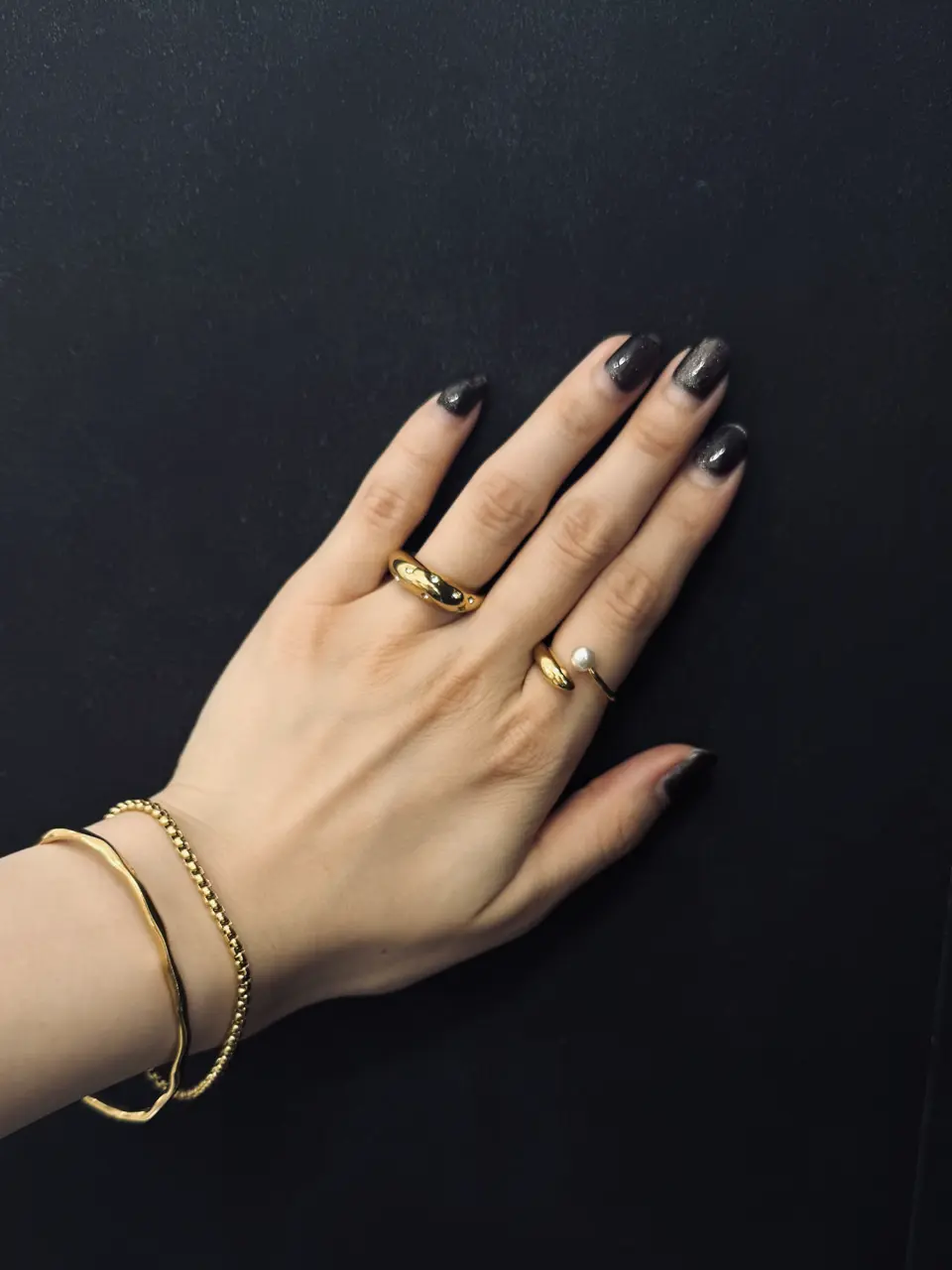 ゴールド]ポイントパールリング