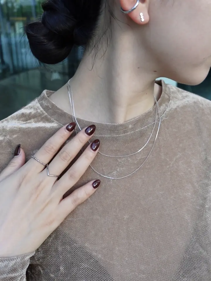 シルバー]MIXボールチェーンリング