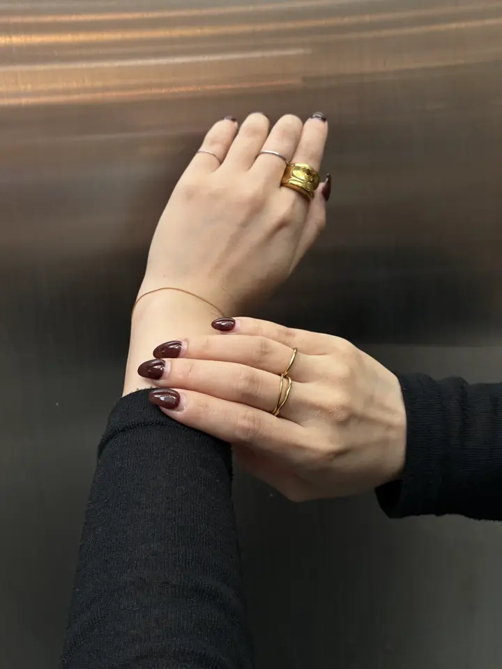 【新品未使用】14Kゴールド　スネークチェーンブレスレット ゴールド]スクエアスネークチェーンブレスレット