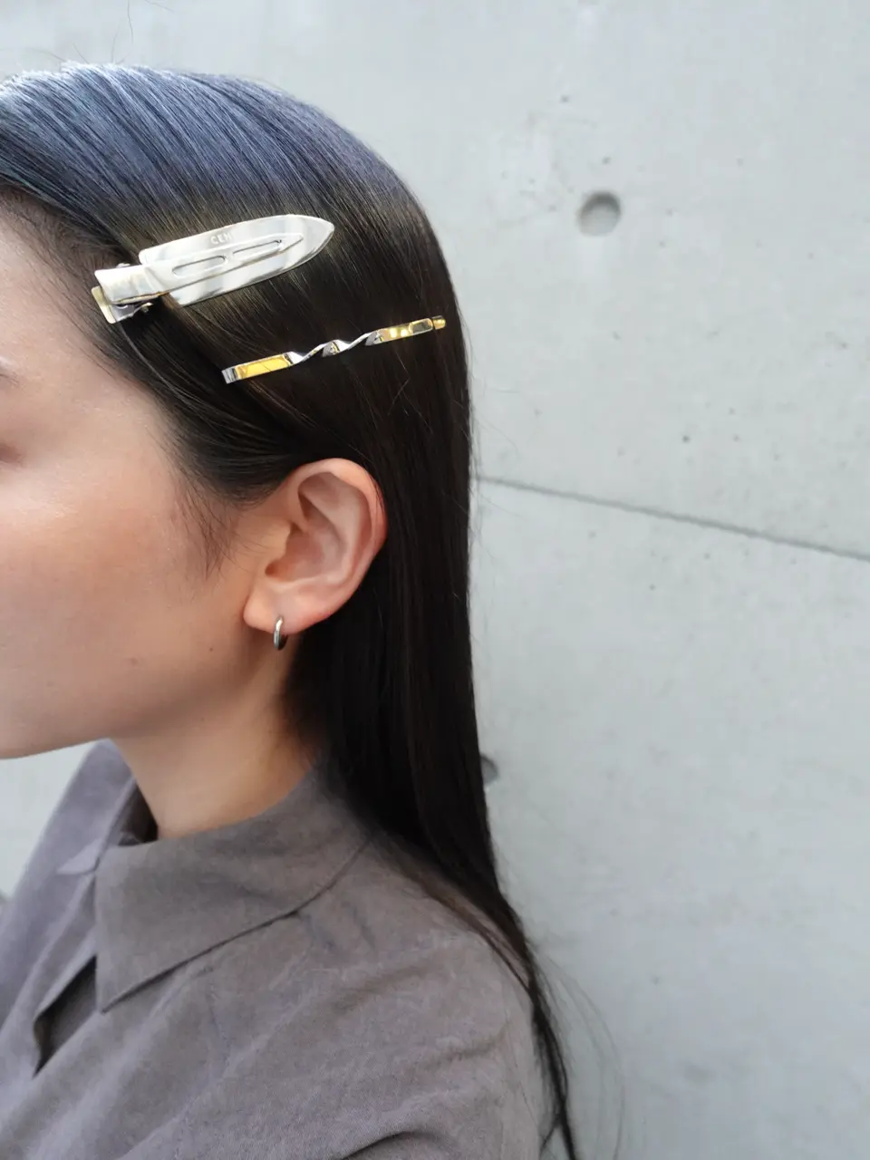 シルバー]2Pメタルホールドヘアクリップ