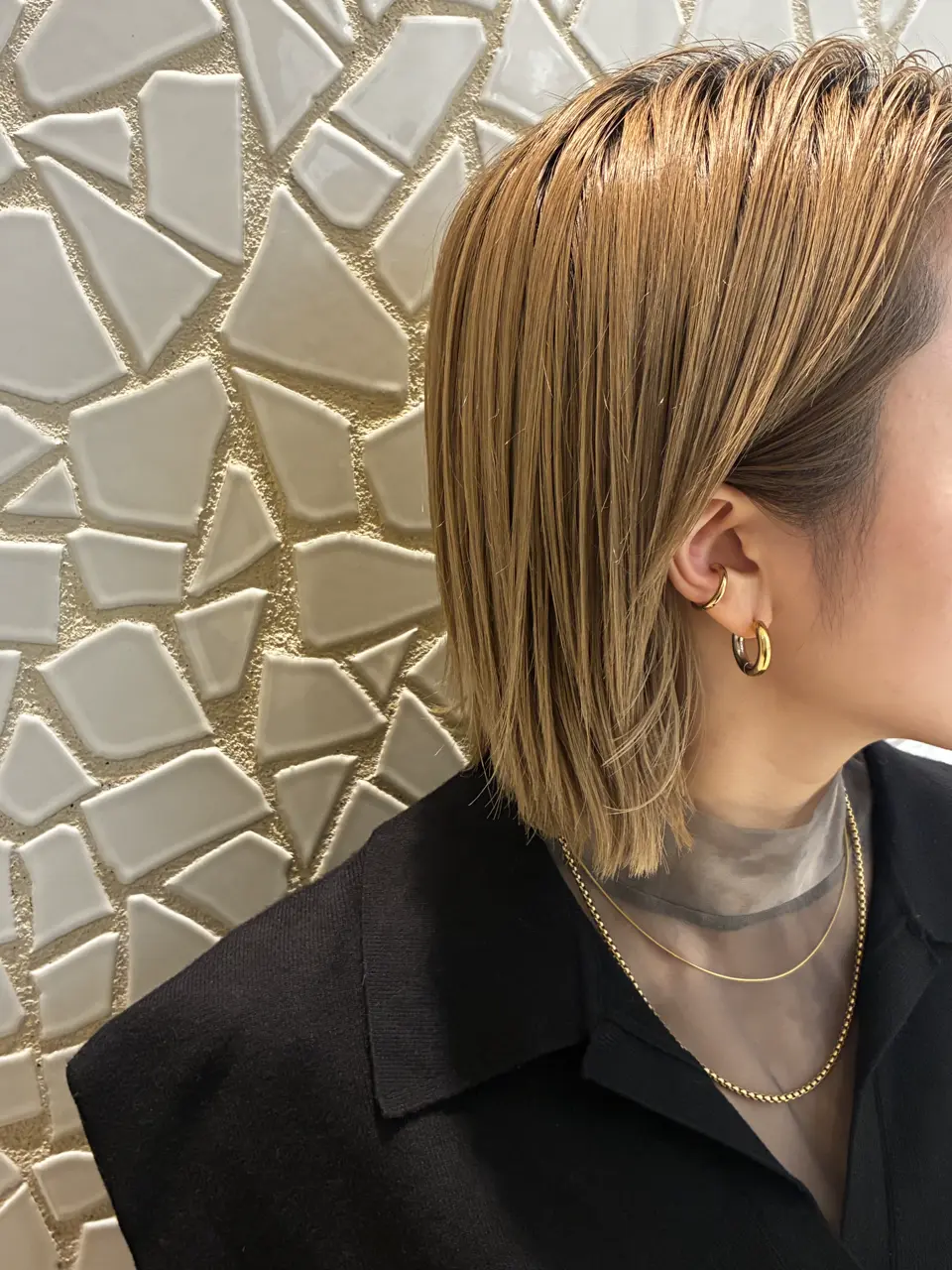 ゴールド]アークボックスチェーンネックレス