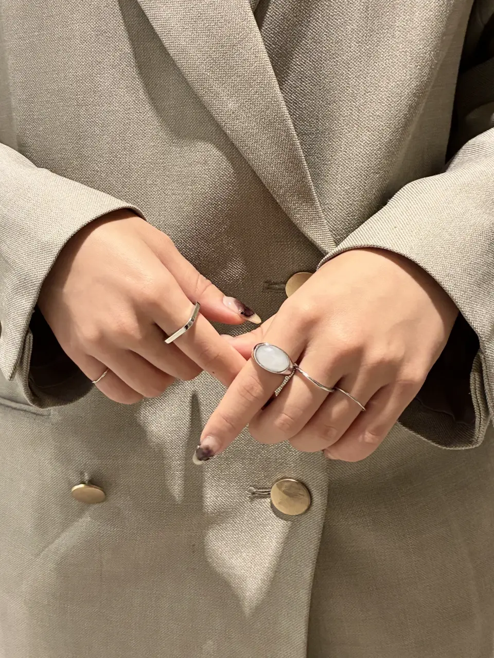 新品 GODSIZE TWIST RING シルバーアクセ ピンキー シルバー]ブロードツイストピンキーリング