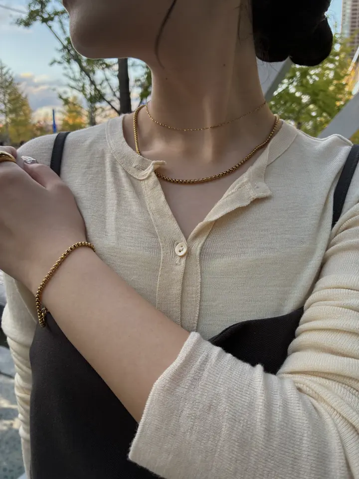 ゴールドチェーンネックレス 保証書付き 日本製】K18YG (18金イエローゴールド) ネックレス＊スクリュー