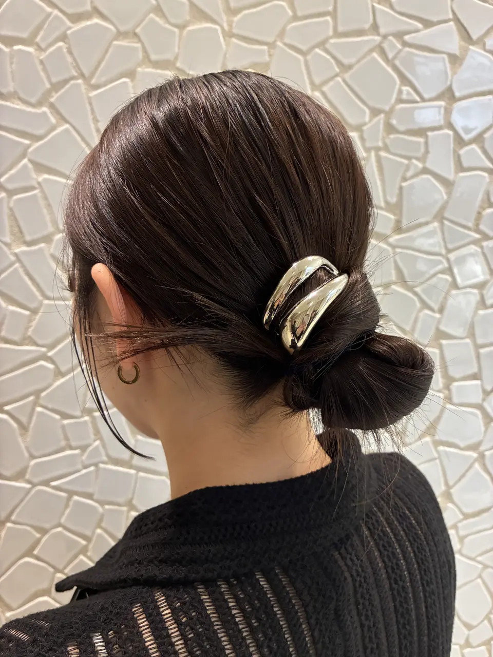 ゴールド]ジルコニアフープピアス