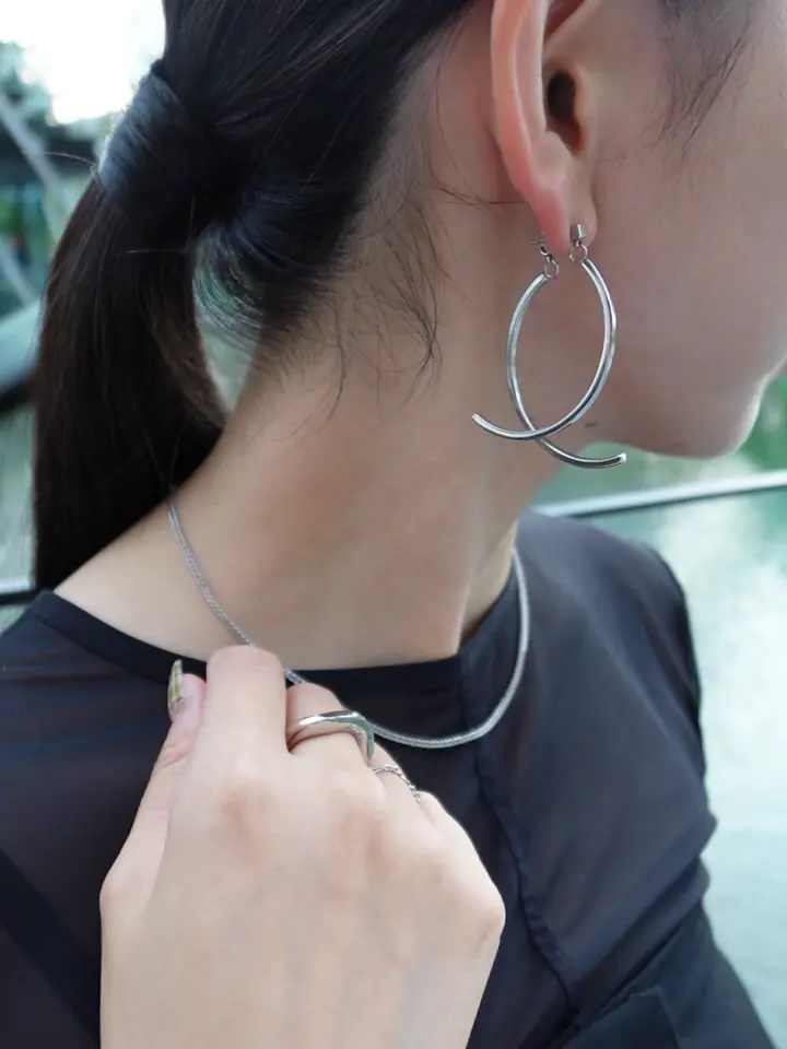 シルバー]ルナドロップピアス