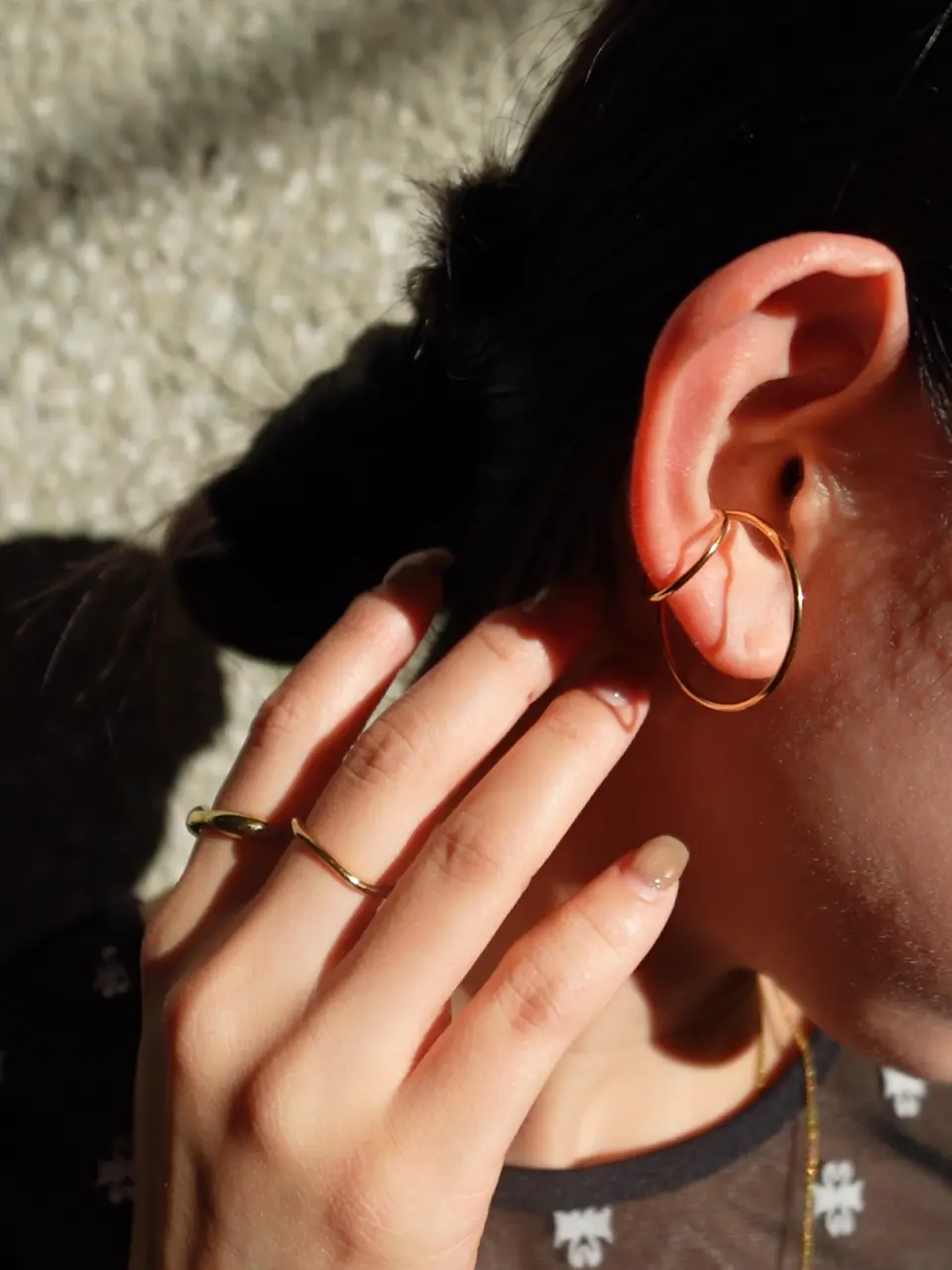 ゴールド]ビッグイヤーカフ