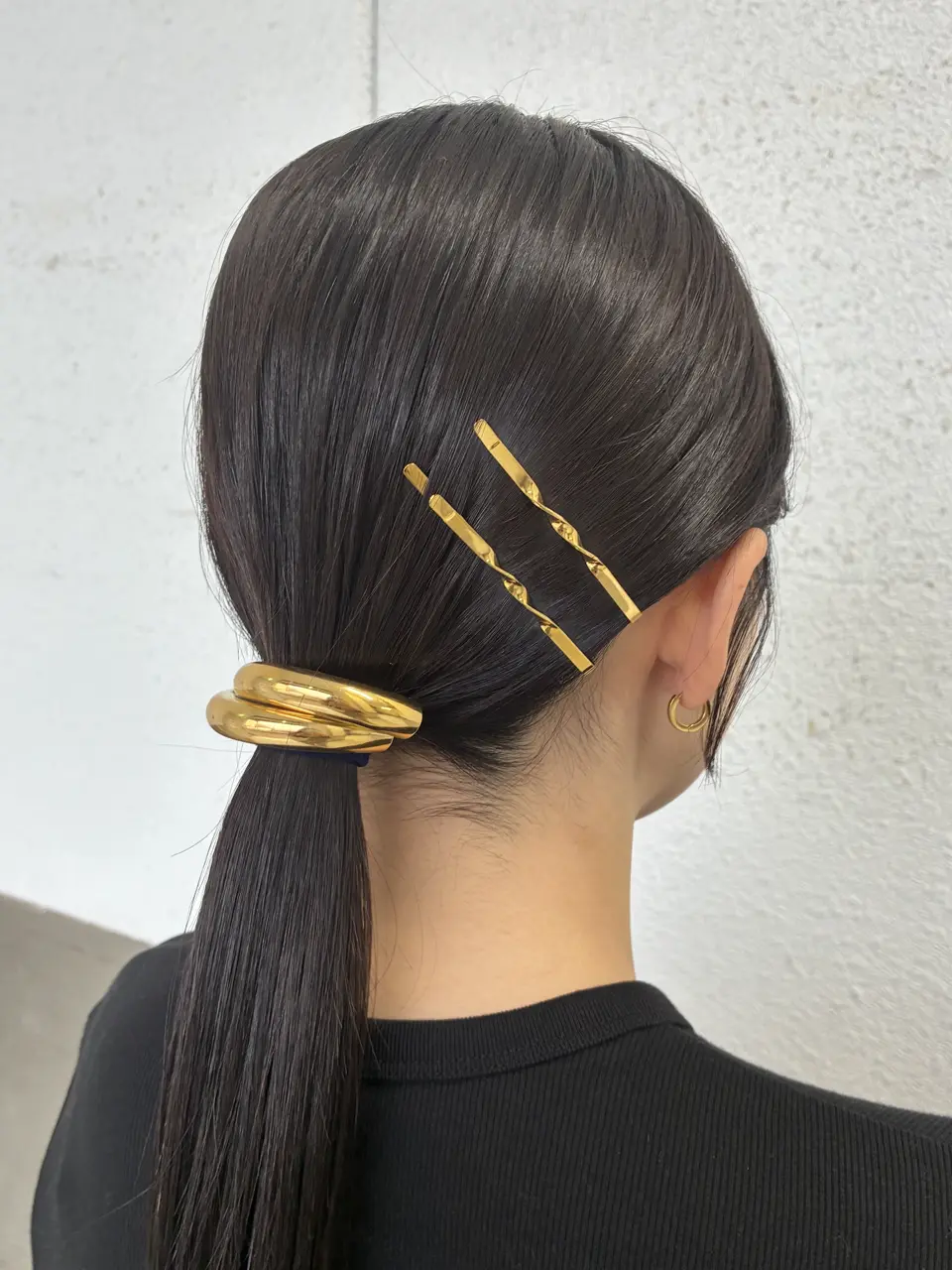 ゴールド]ロゴヘアピン