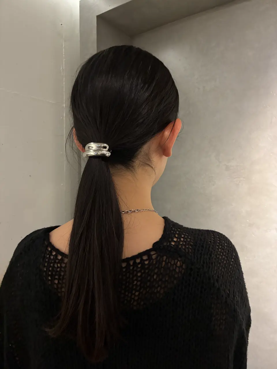 シルバー]リングチェーンネックレス