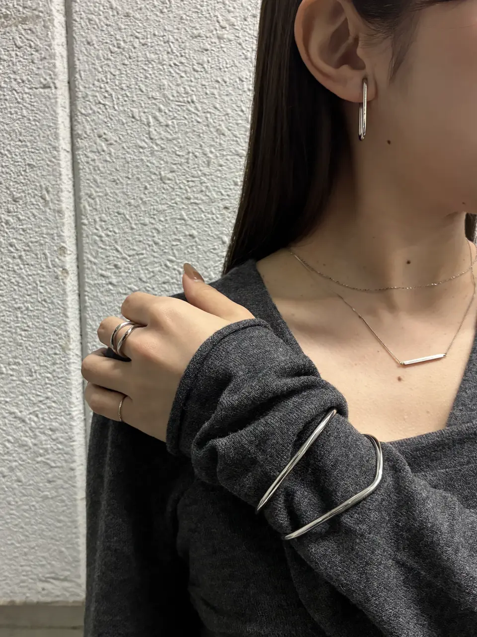 シルバー]ブロードツイストピンキーリング