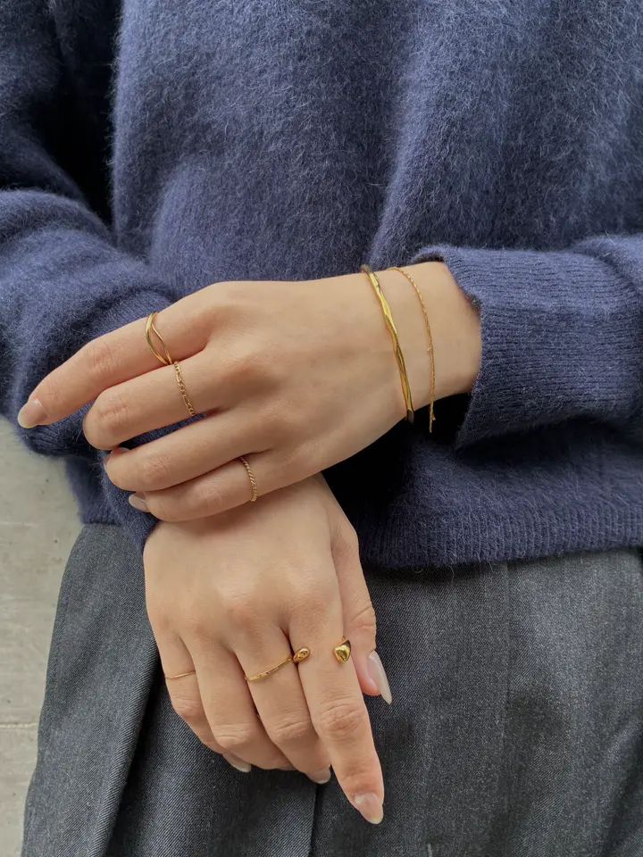 一部予約販売(12月上旬発送予定)】[ゴールド]ツイストピンキーリング