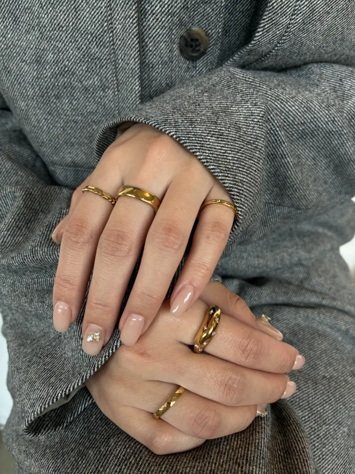 ゴールド]スクエアカットリング