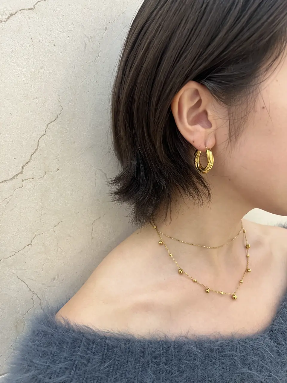 ゴールド]ブーケピアス