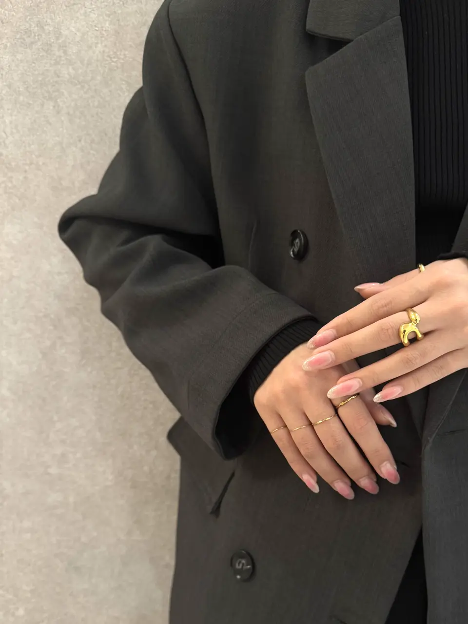 ゴールドトーン ツイストバンドリング 一部予約販売(12月上旬発送予定)】[ゴールド]ツイストピンキーリング