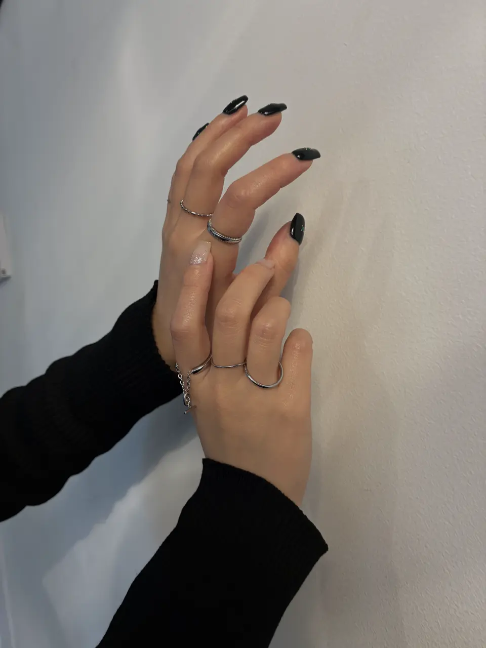 シルバー]MIXボールチェーンリング