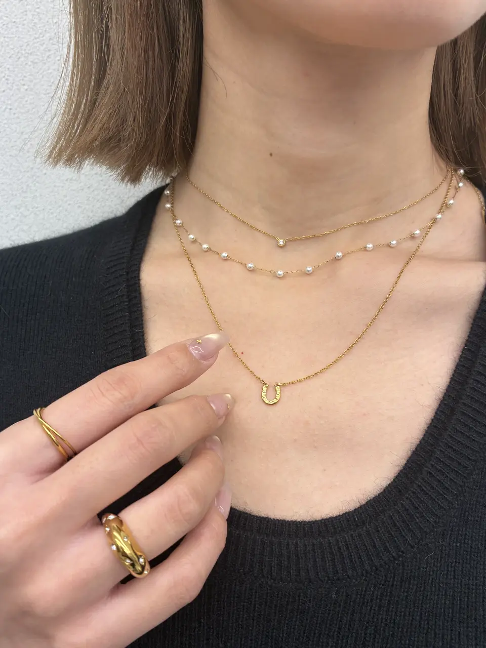 ゴールド]ホースシューネックレス