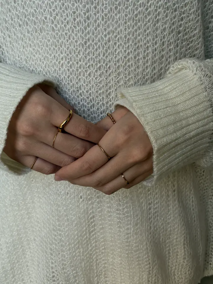 ゴールド]スクエアカットリング