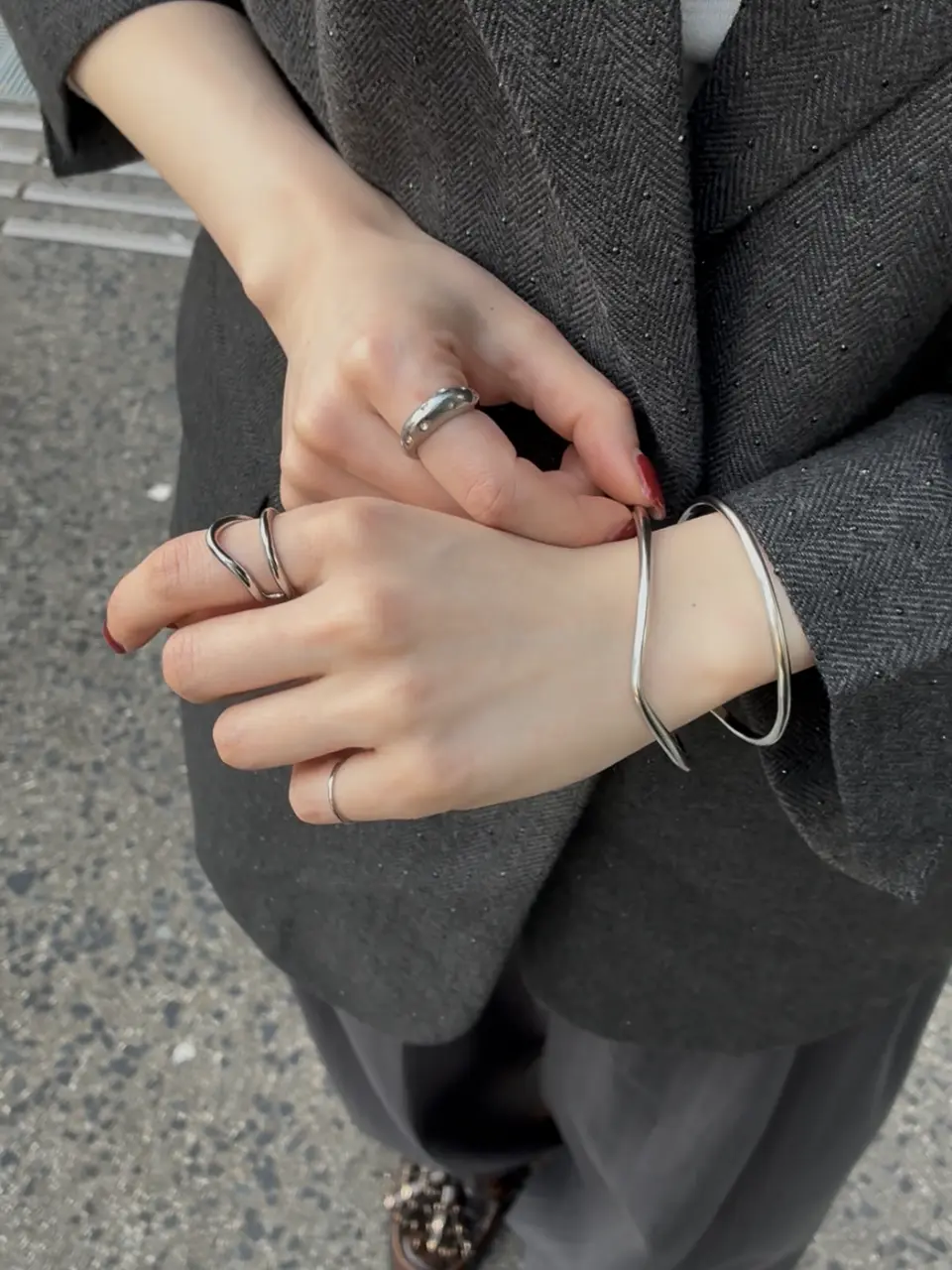 シルバー]シンプルピンキーリング