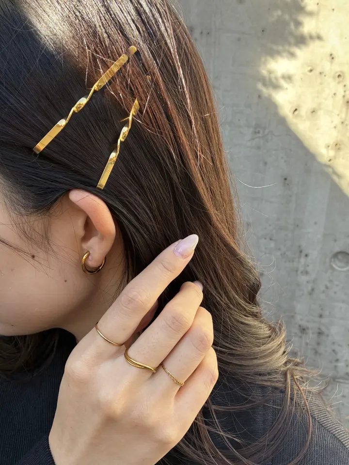 ゴールド]2Pツイストヘアピン