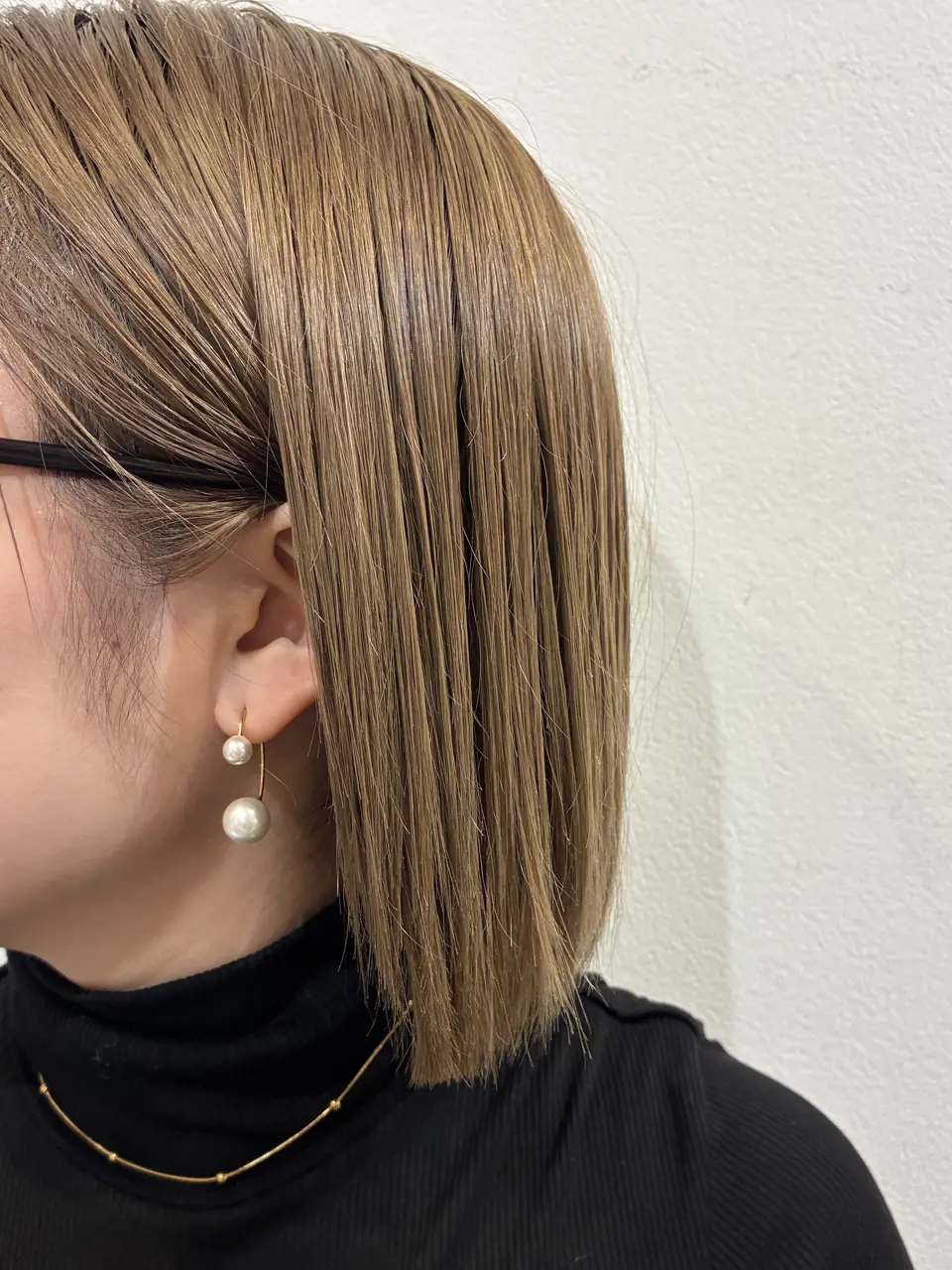 ゴールド]ダブルパールピアス