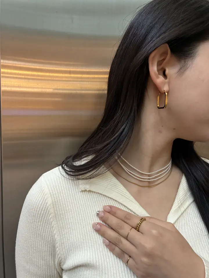 ゴールド]マルチウェイロングパールチョーカー