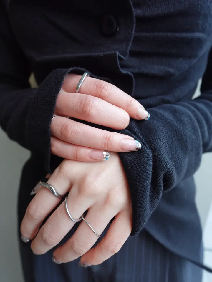 シルバー]スクエアカットリング