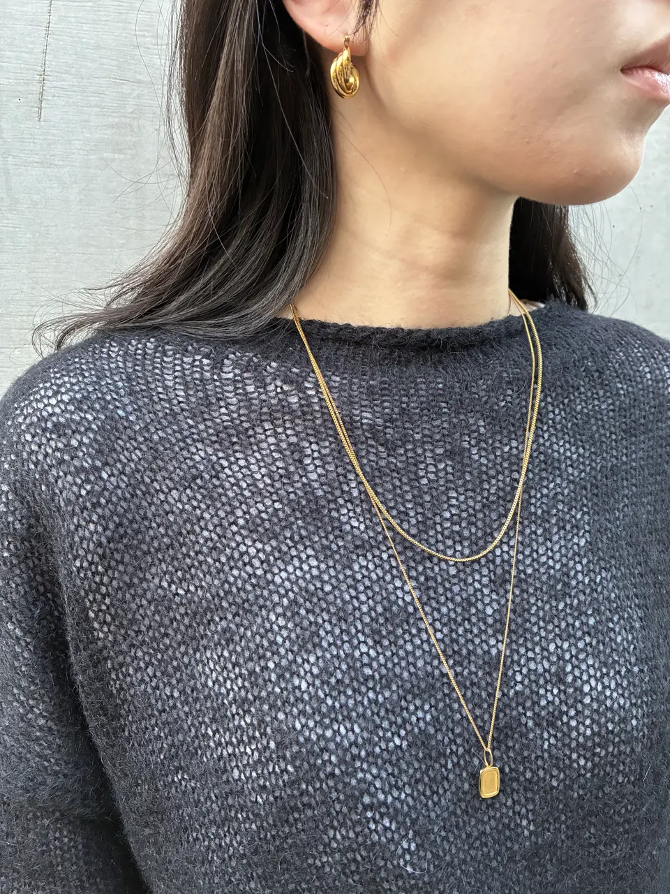 M.U.L.ネックレス マットゴールド スクエアチェーン VALUABLE