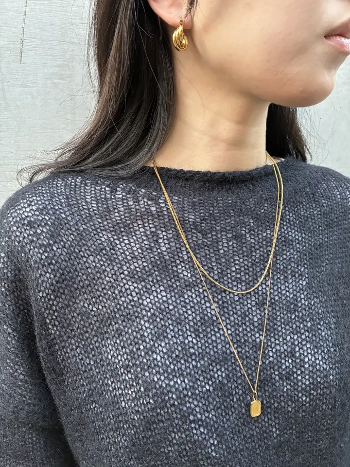 予約販売(4月中旬発送予定)】[ゴールド]トリプルウェブフープピアス(small)