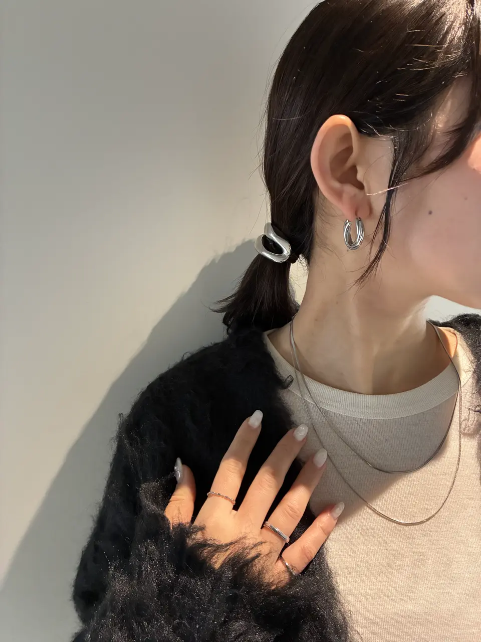 シルバー]ブーケピアス