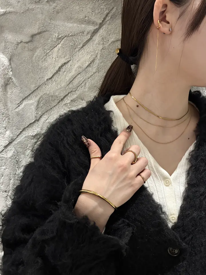 ゴールド]ウェーブバングル