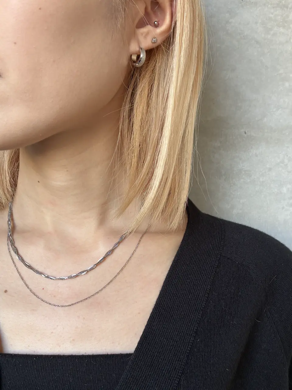 H*A様 e.m ジルコニア シルバーピアス 片耳のみ SILVER刻印 A7 