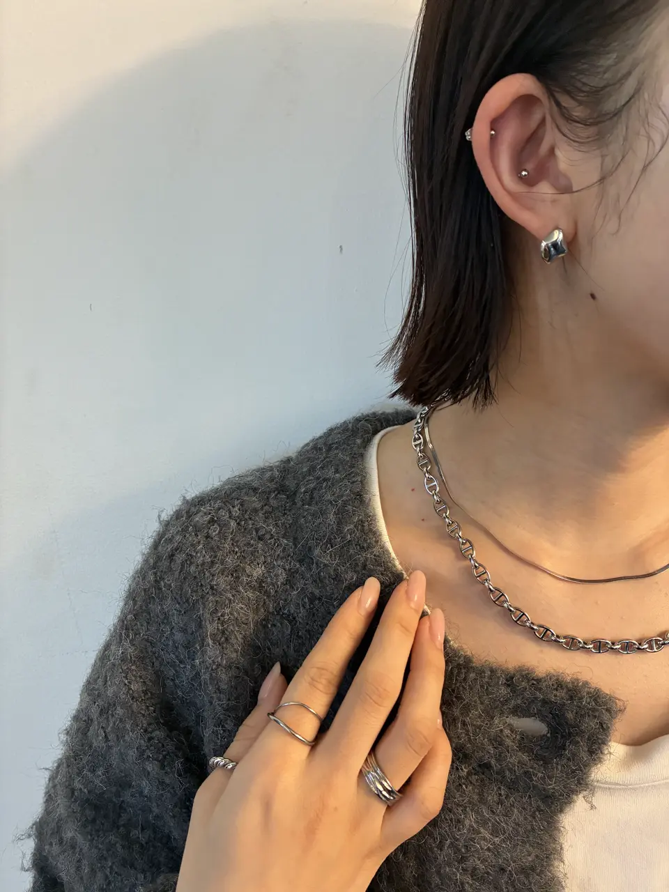 シルバー]2mmスネークチェーンネックレス