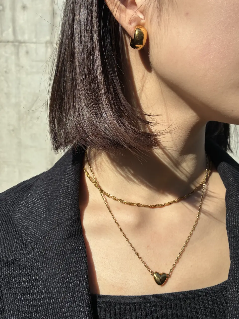 ゴールド]ラウンドクリップイヤリング