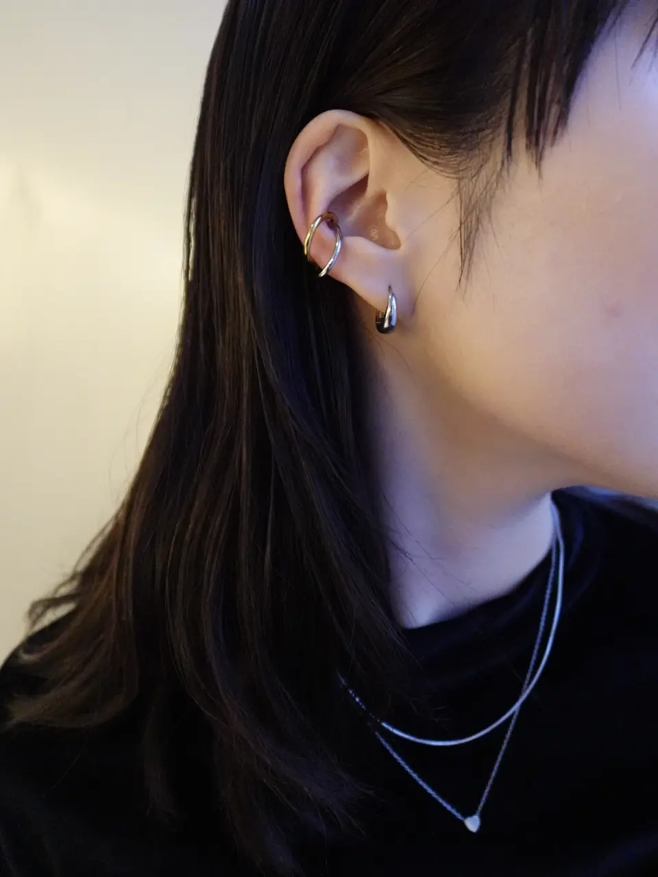 ミックス]ツイストダブルイヤーカフ