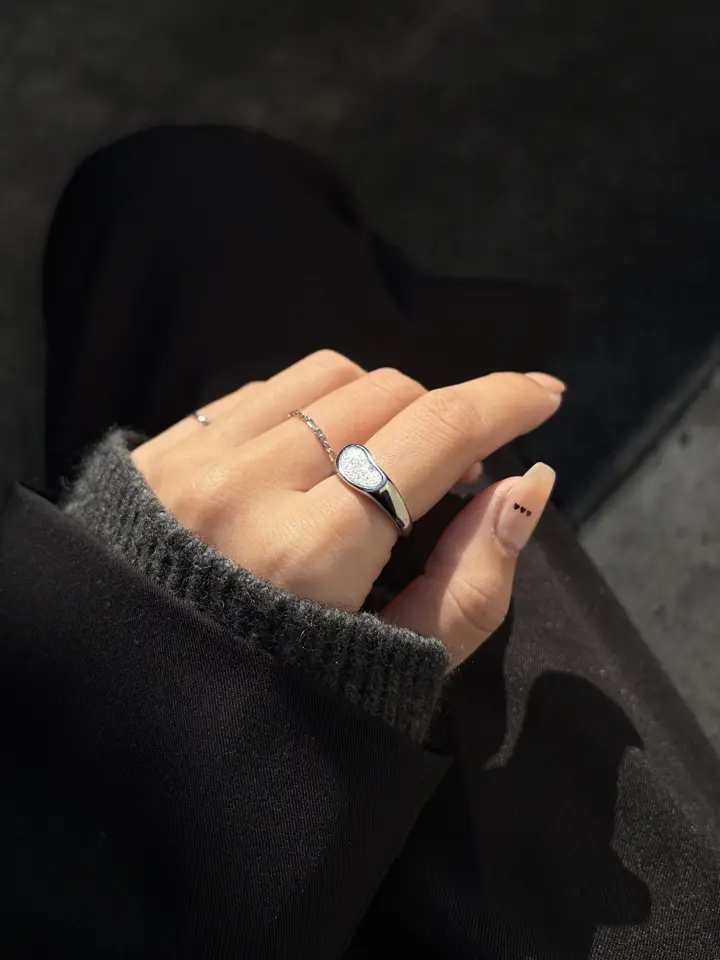 シルバー]コンビチェーンリング