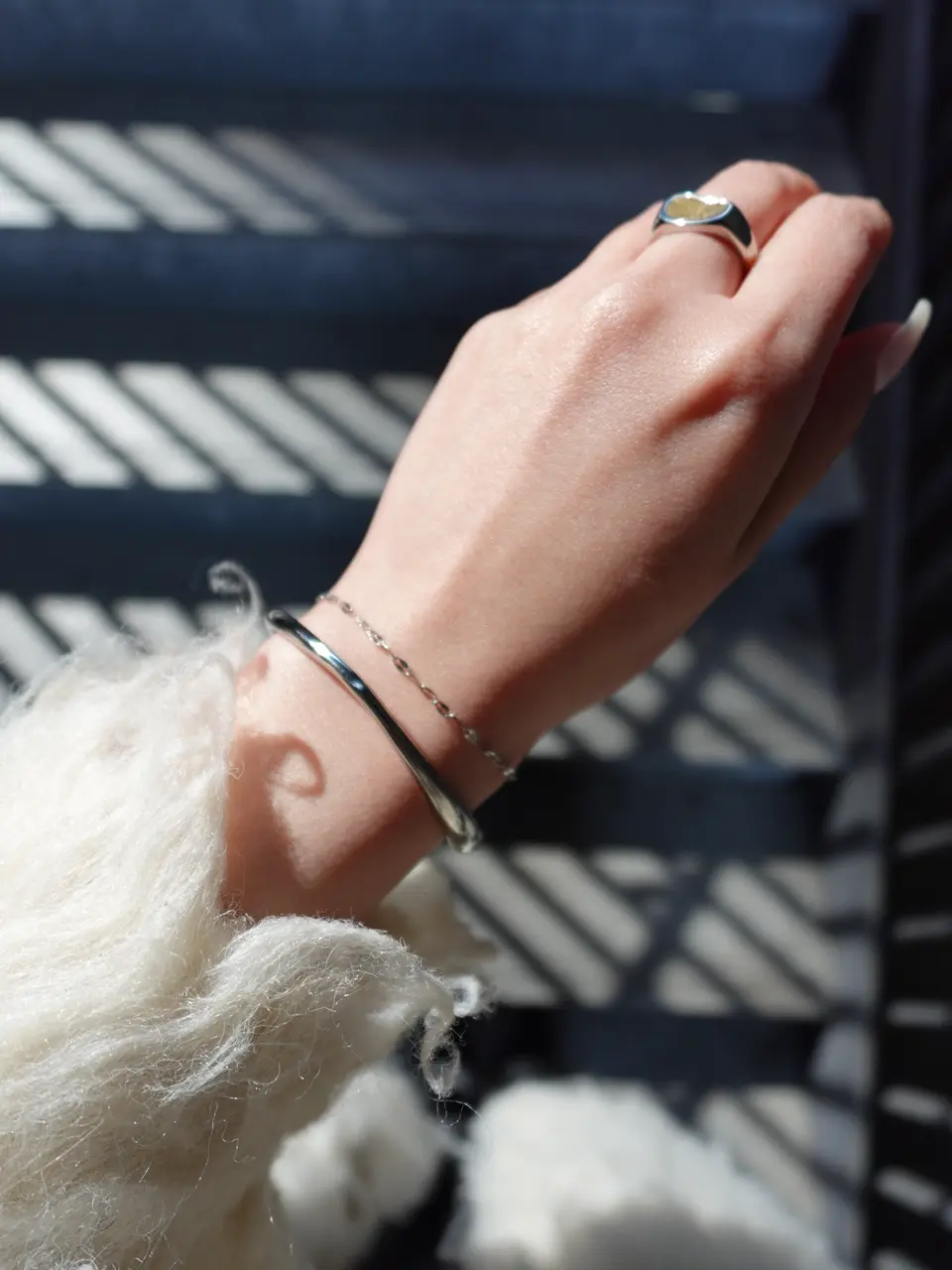 シルバー]ハーフチェーンブレスレット