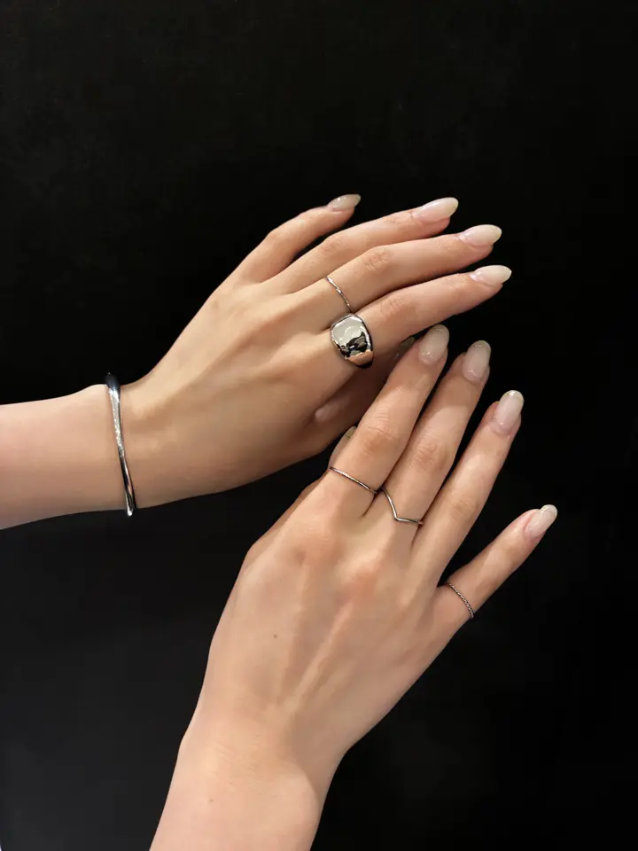 シルバー]ハーフチェーンブレスレット