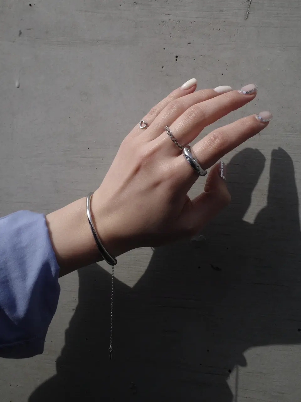 シルバー]ハーフチェーンブレスレット
