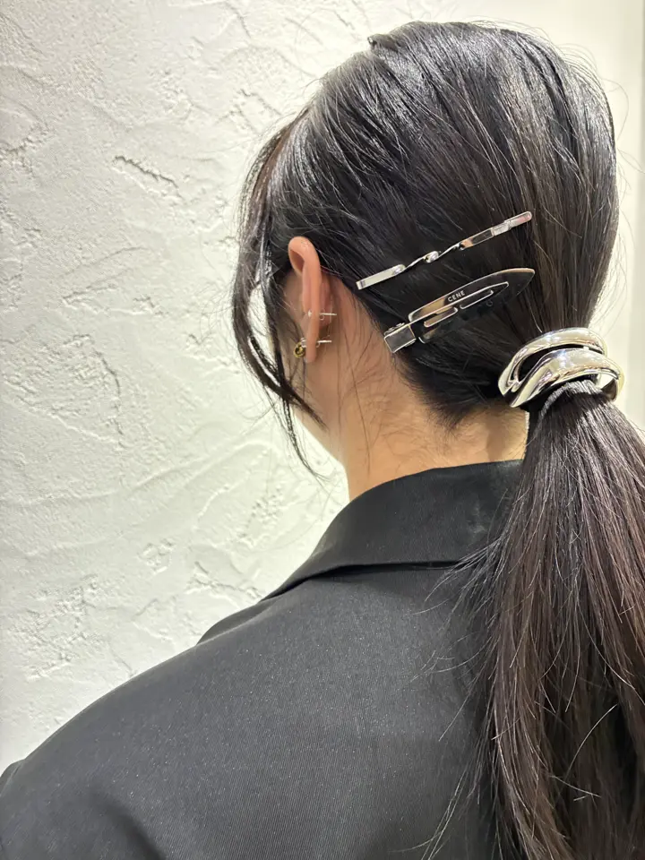 シルバー]2Pメタルホールドヘアクリップ