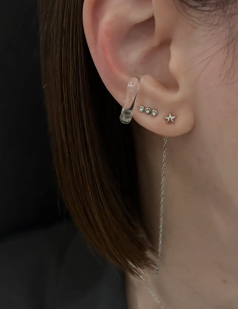 シルバー]ジルコニアオーブピアス