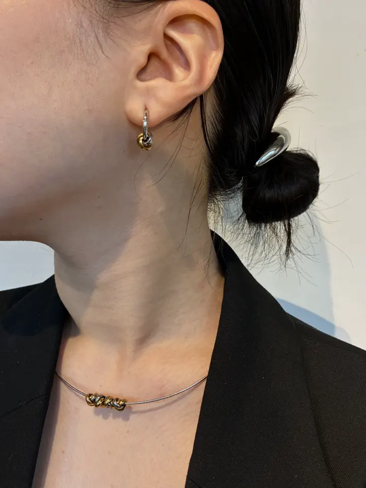 ミックス]スパイラルミニフープピアス