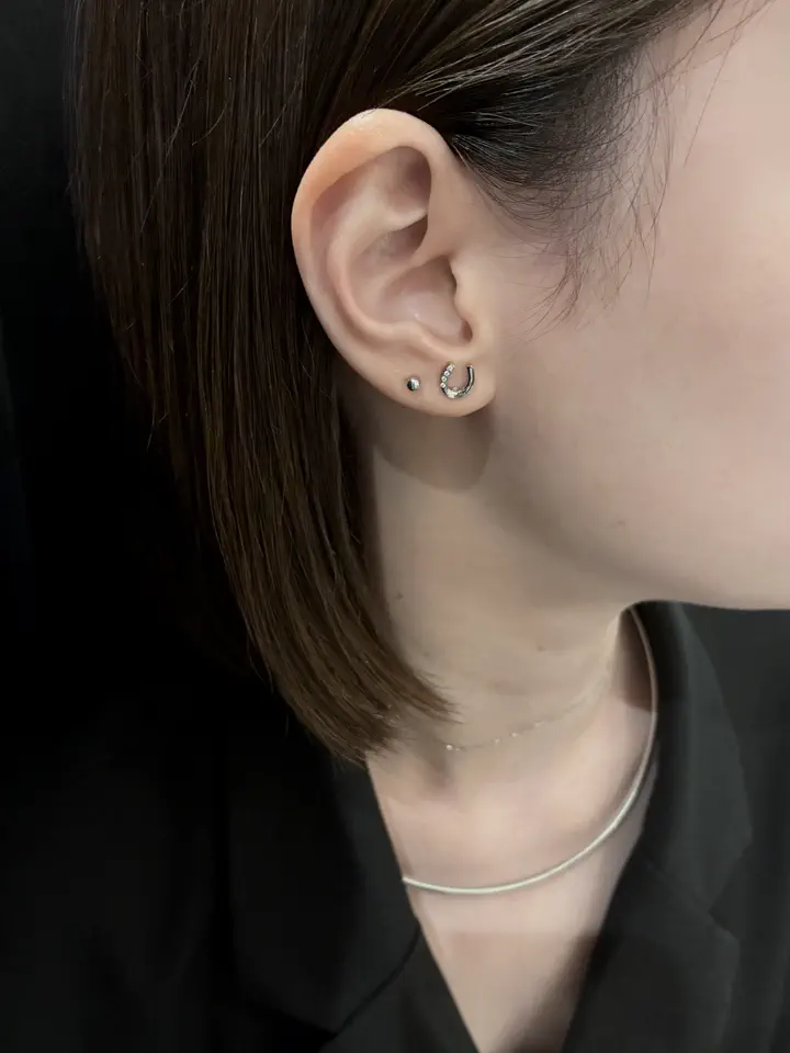 シルバー]ピンボールピアス