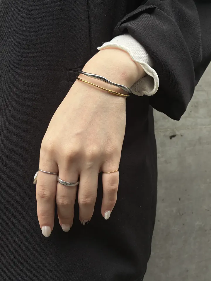 トーガプルラ　21SSパルコ限定/バングル/ブレスレット*アクセサリー激レア ミックス]デュオスカルプチュラルバングル