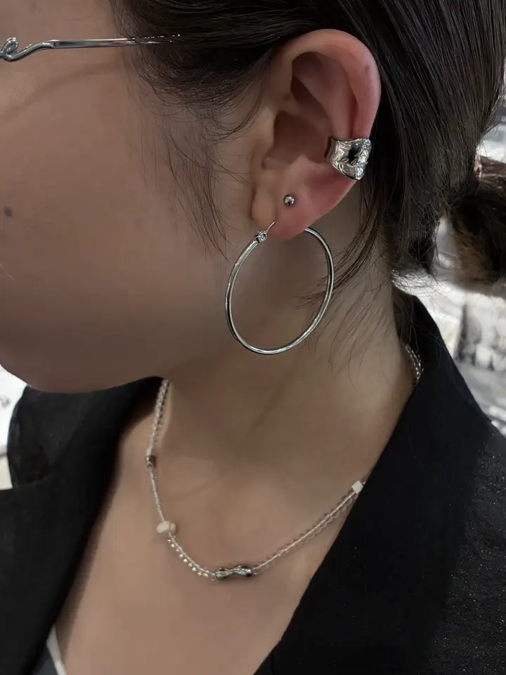 シルバー]ピンボールピアス