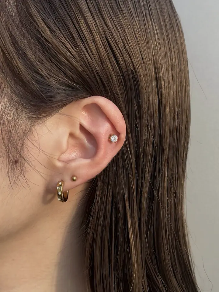 ゴールド]ジルコニアピアス
