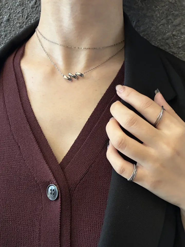 シルバー]ツイストピンキーリング