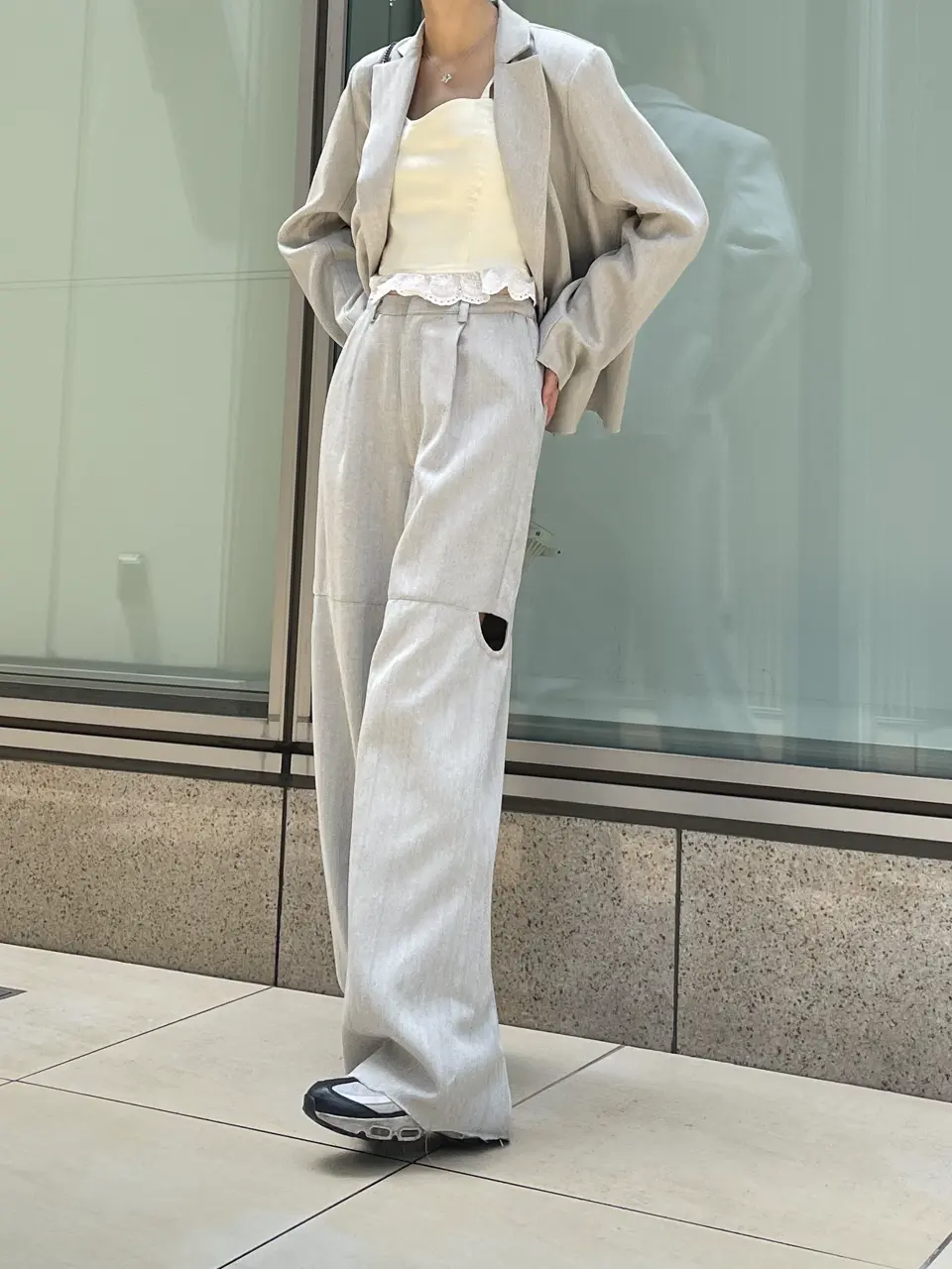 HONEY MI HONEY｜cotton frill denim bustier｜コットンフリルが映える