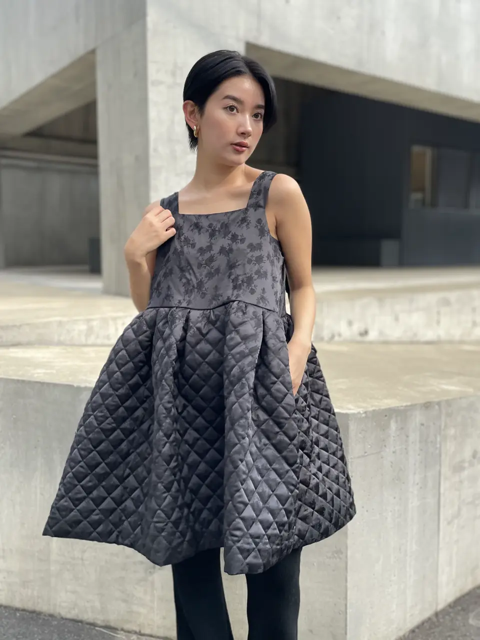 HONEY MI HONEY｜ローズサテンティアードミニワンピース｜リボン